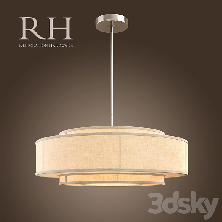 RH / THREE-TIER LINEN BANDED PENDANT - 36