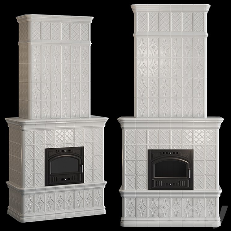 Stove - fireplace with tiles