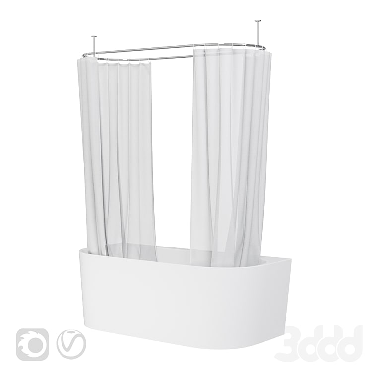 Bath Curtains and Bathtub Villeroy and Boch Oberon