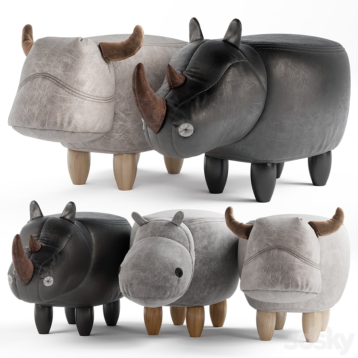 Set of children's poufs