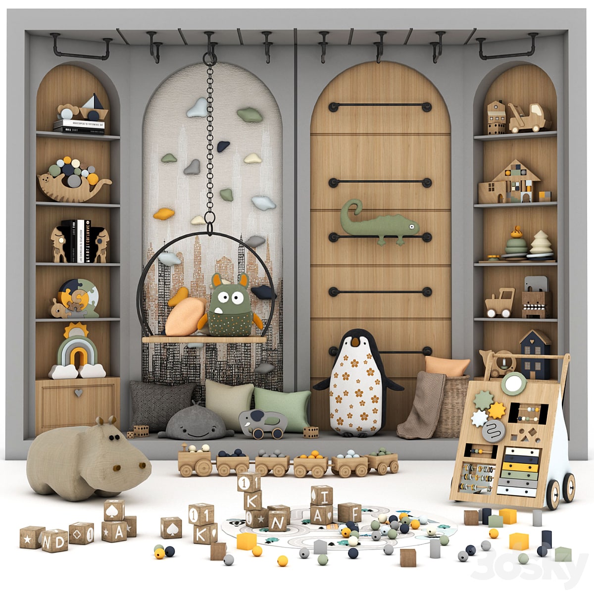 Toys and furniture set