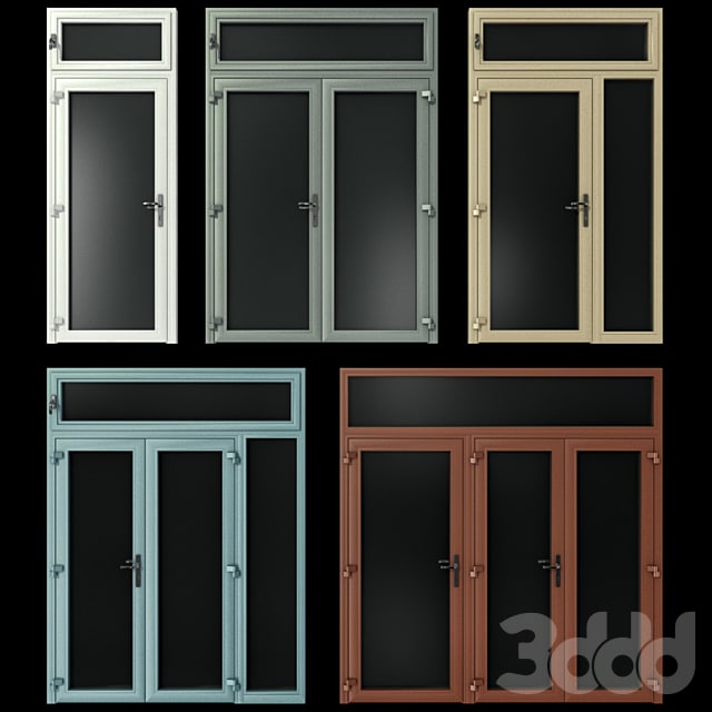 Stained aluminum doors