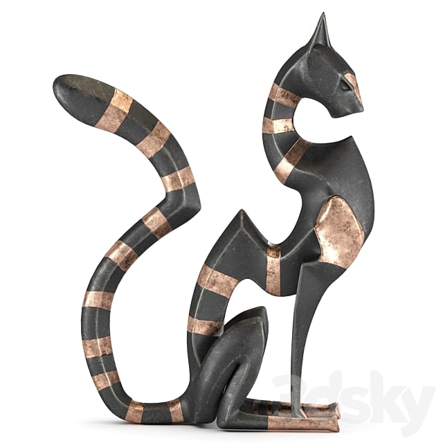 Black cheetah sculpture