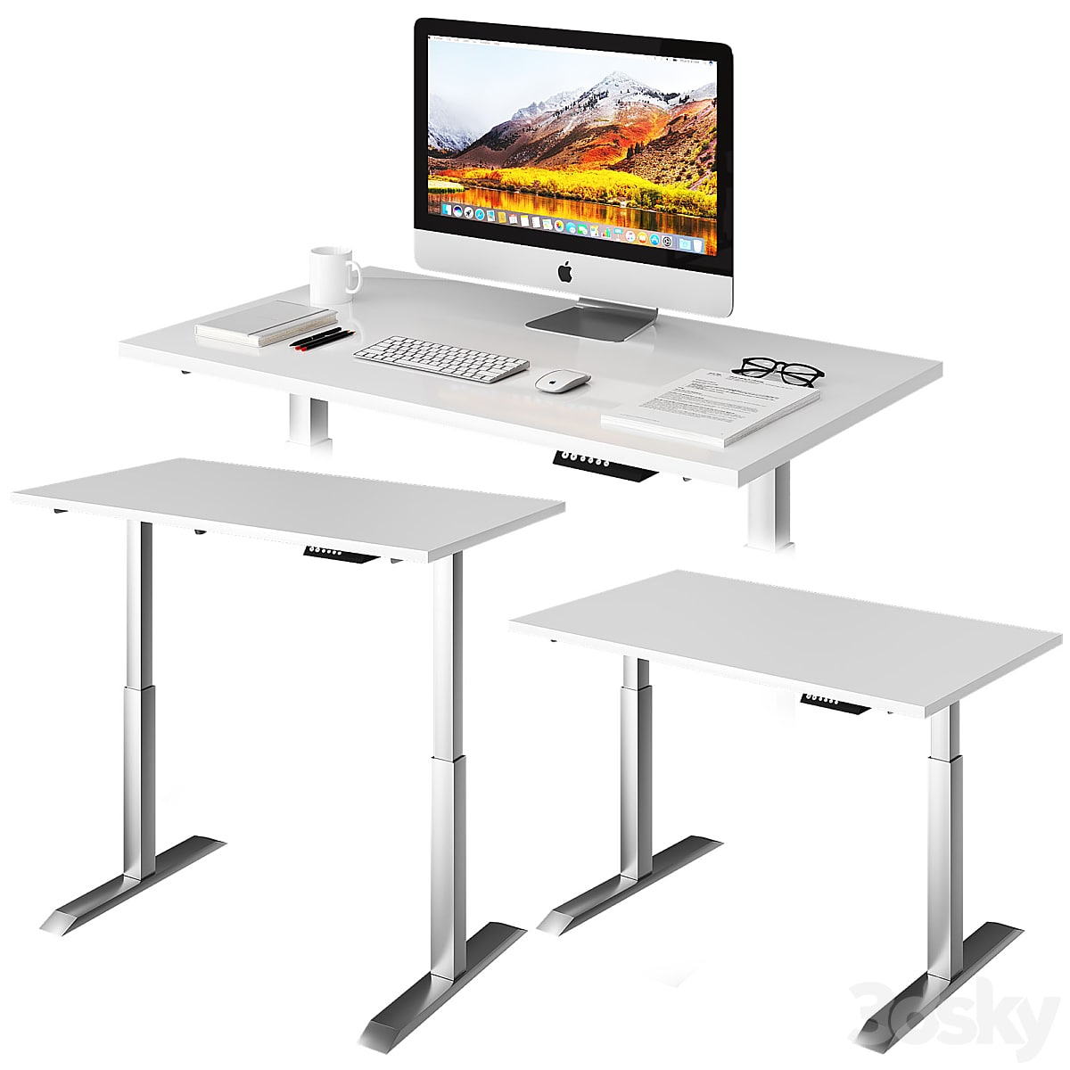 White Lift Desk