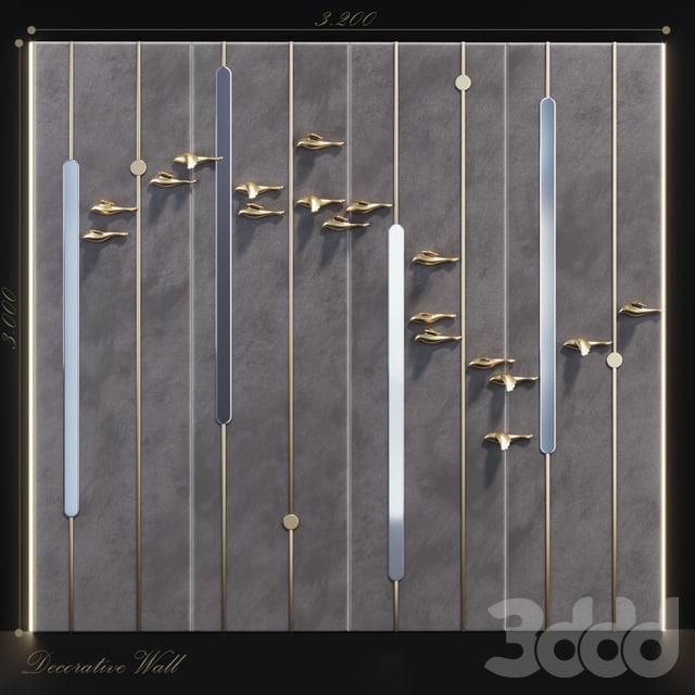 Decorative panel Birds Gold 9 decor