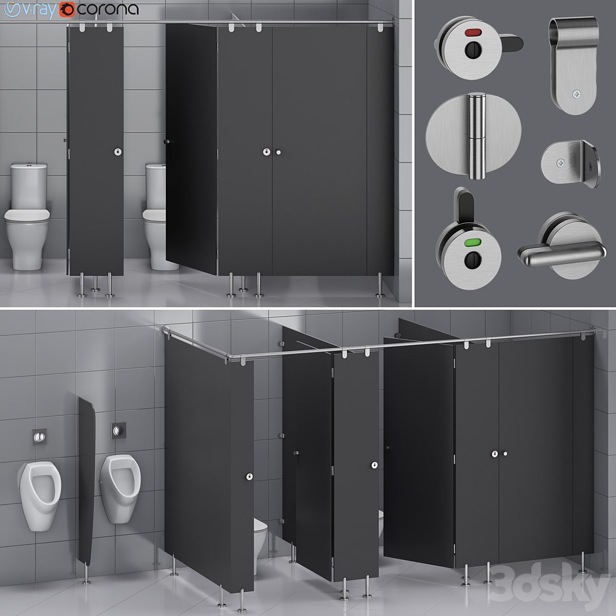 Sanitary partitions for public toilets FunderMax 1
