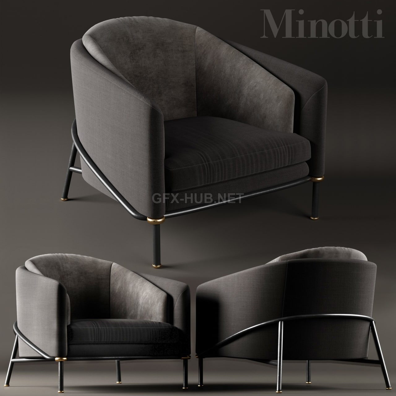 Minotti Fil noir Black