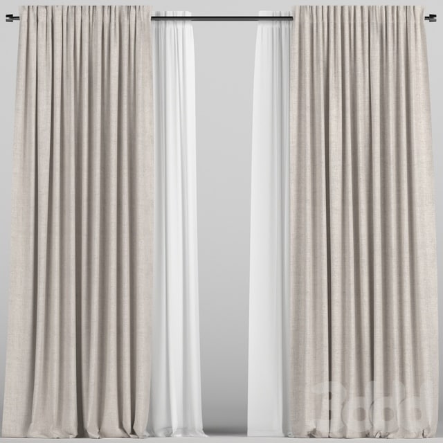Curtains with tulle