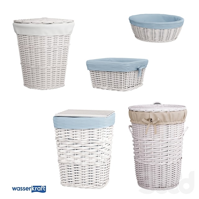Bathroom baskets white brown