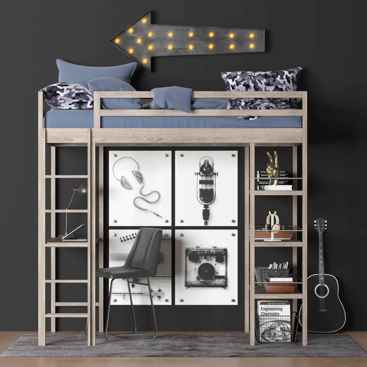 KIERAN STUDY LOFT BED