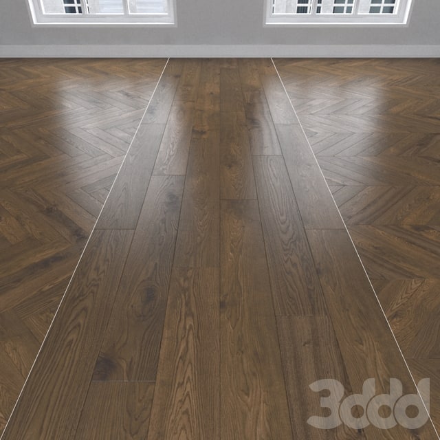 Паркет землистый дуб, 3 вида: елочка, линейный, шеврон.