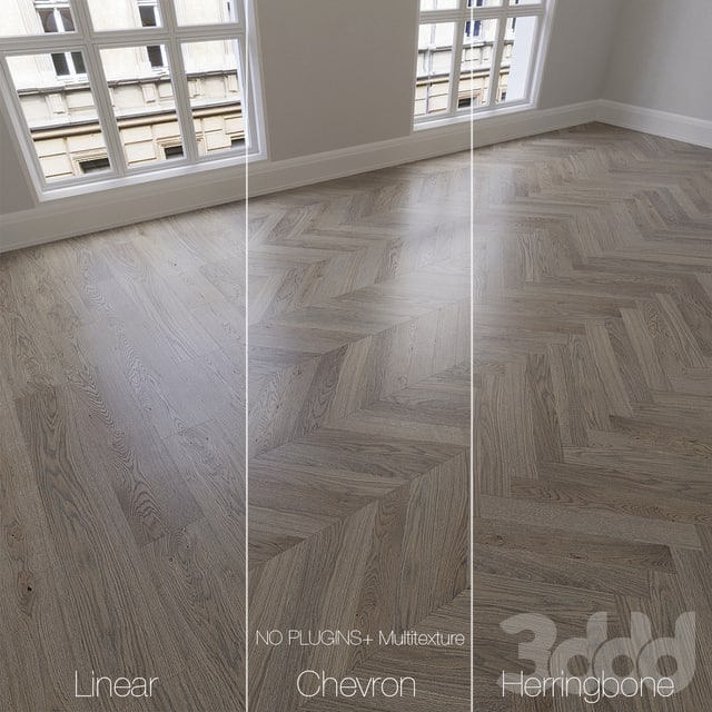 Паркет натуральный, дуб Сумерки, 3 вида. Линейный, шеврон, елочка.