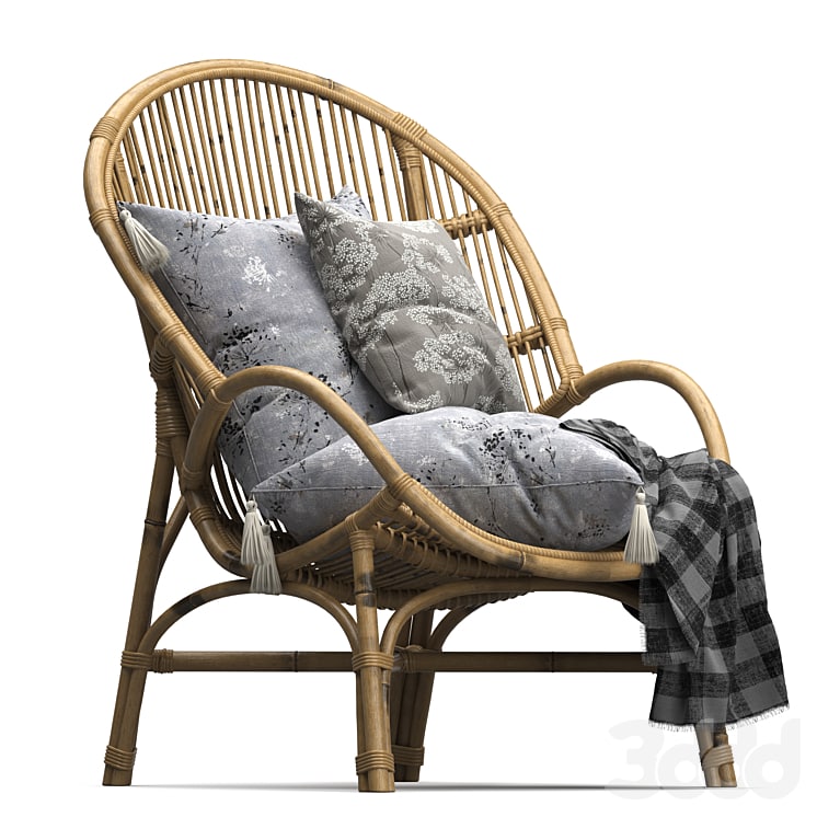 Rattan Midcentury Style Armchair