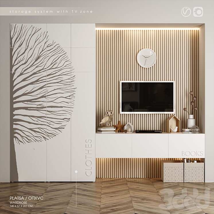 IKEA storage system with TV zone