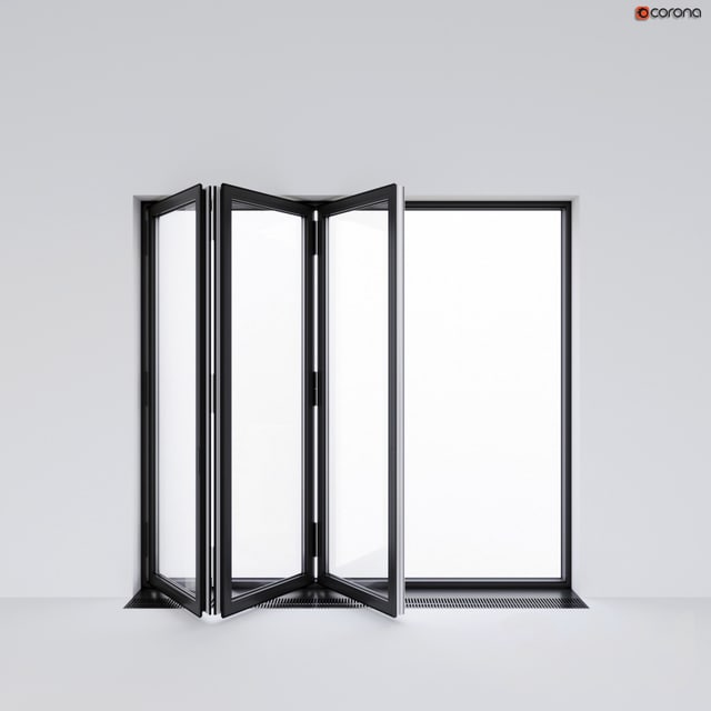 Sliding aluminum window accordion (door)