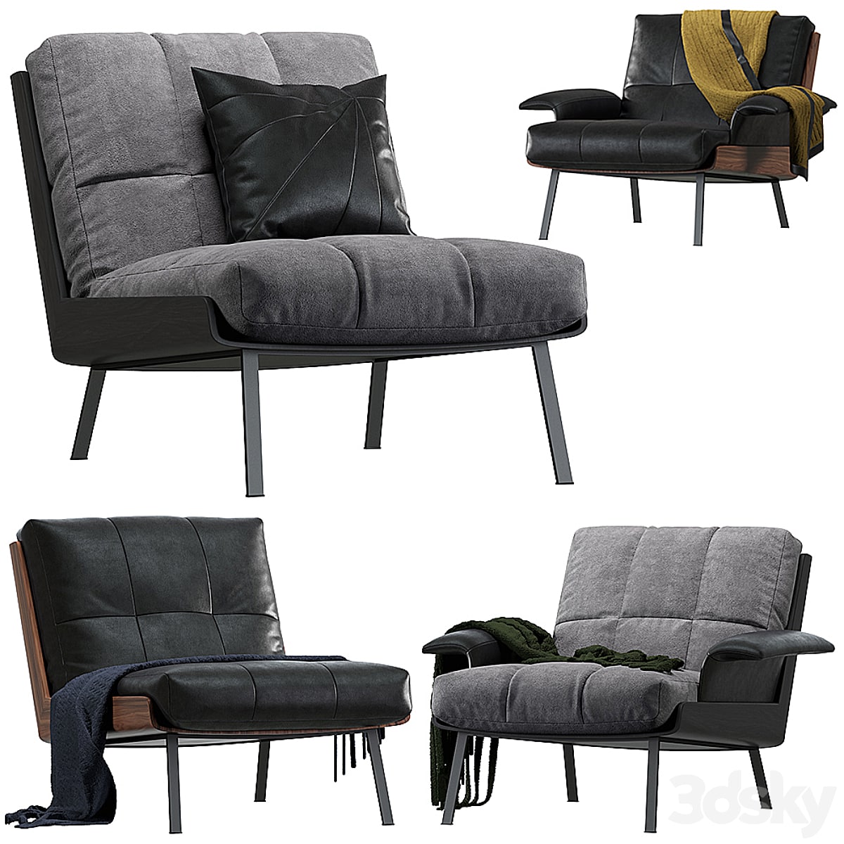 Daiki armchair by Minotti 2 version