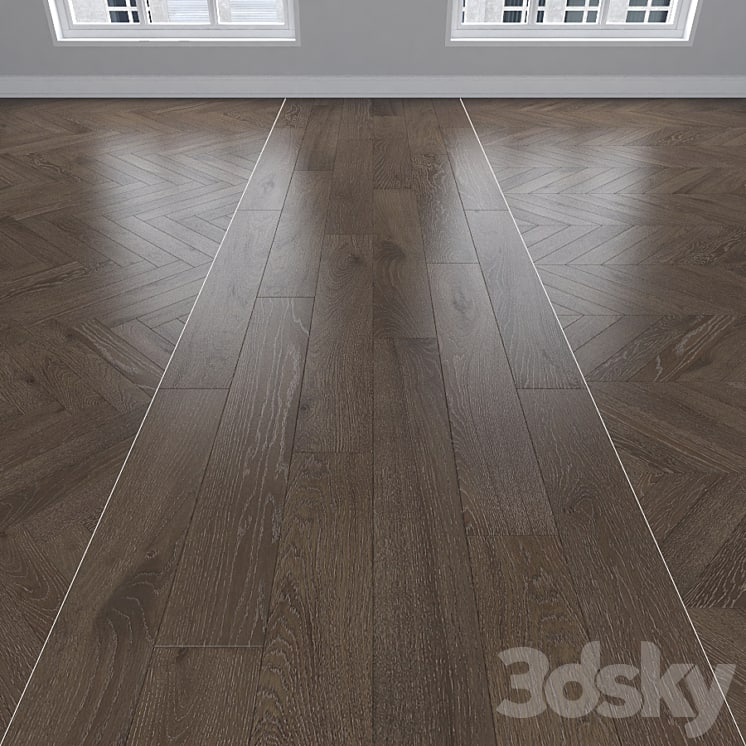 Parquet Oak, 3 types: herringbone, linear, chevron.