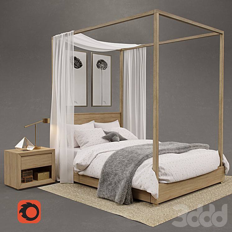 RH / Callum storage canopy bed