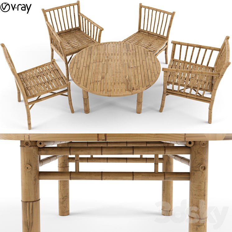 Furniture Bamboo Table Chair