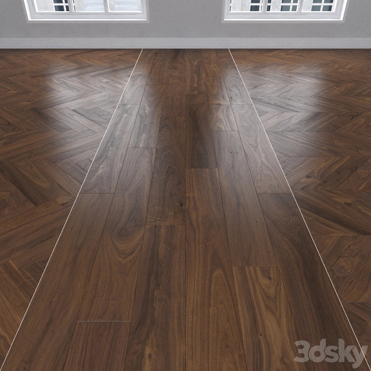 walnut, 3 kinds: herringbone, linear, chevron