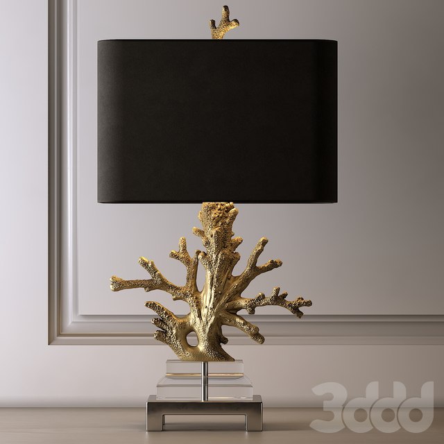Gold coral table lamp