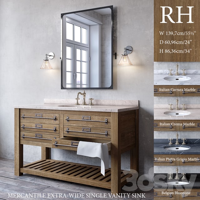 MERCANTILE EXTRA-WIDE SINGLE VANITY SINK