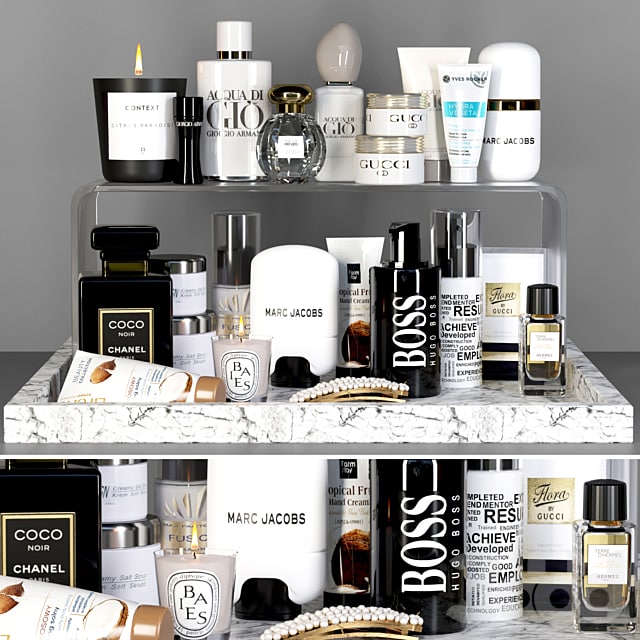 A set of cosmetics for beauty salons and a dressing table. Make up salon