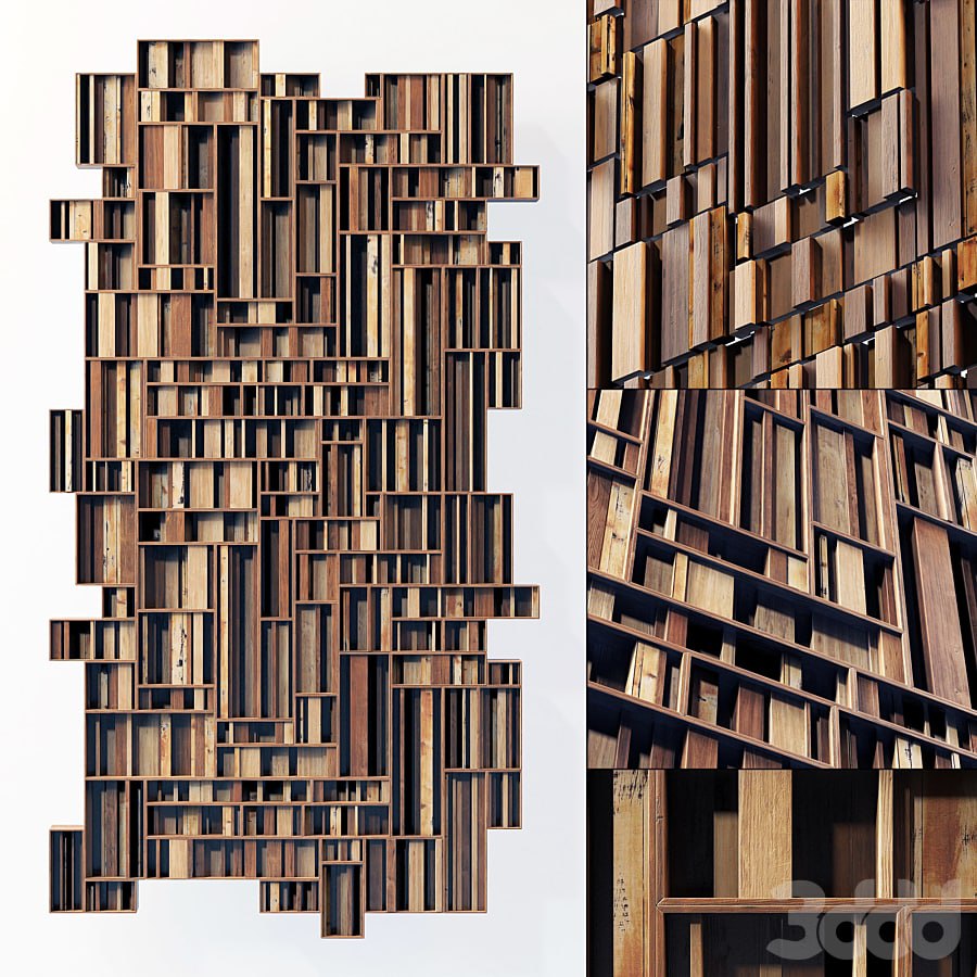 Rectangle wood panel rail n2 / Wooden rectangular panel from rails