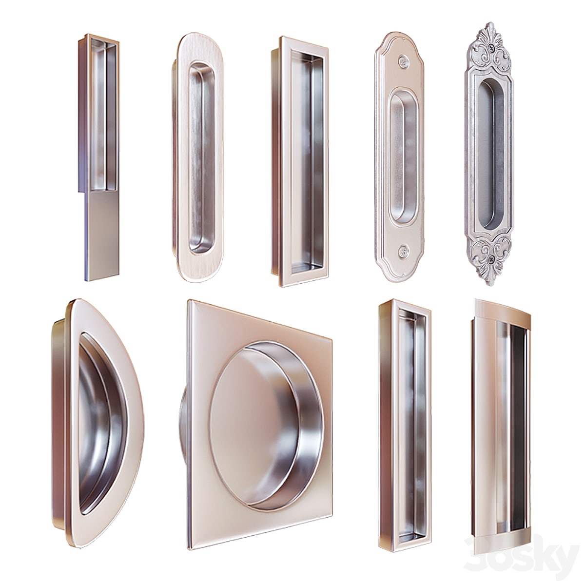 Recessed handles for sliding doors