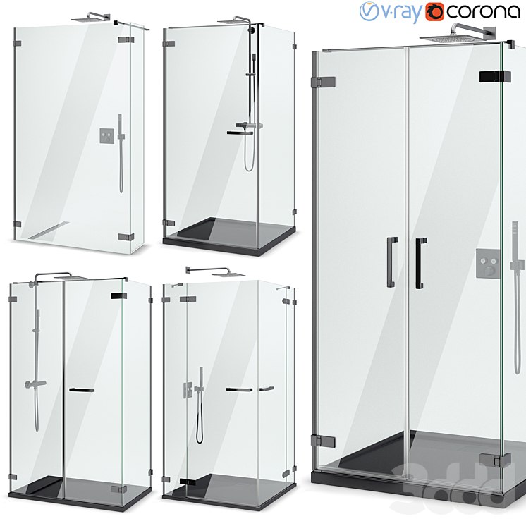 Shower cabins and doors Radaway | Arta black set 103