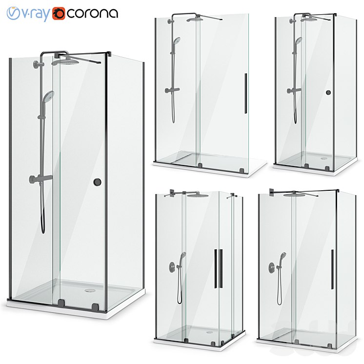 Shower cabins Radaway | Furo black set 114