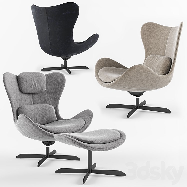 Calligaris LAZY armchair with 4 spoke base
