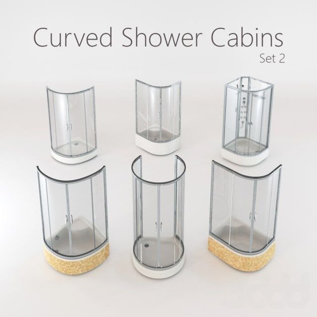 Curved Shower Cabinet Set 2