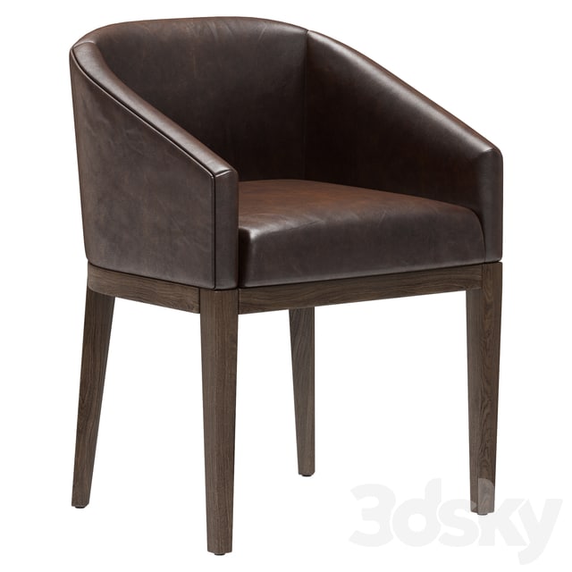Restoration Hardware Morgan Barrelback Slope Leather Armchair
