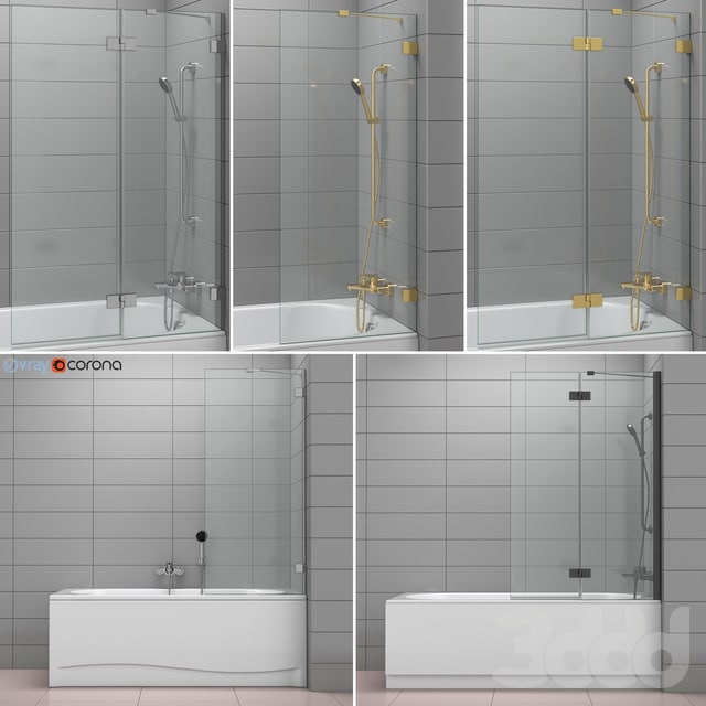 Bath and shower curtains Radaway and Villeroy & Boch set &boch