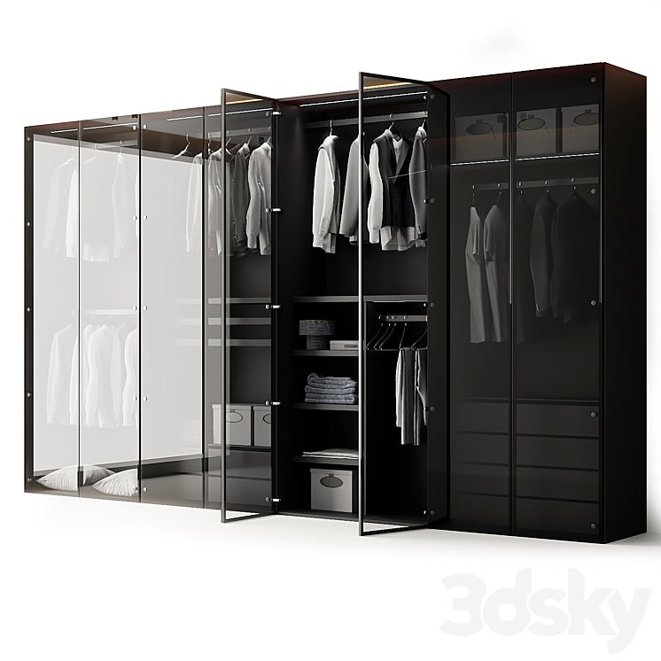 Modern Aluminum Glass Door Wardrobe
