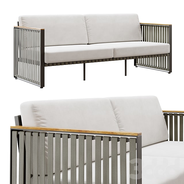 Outdoor garden wicker woven sofa