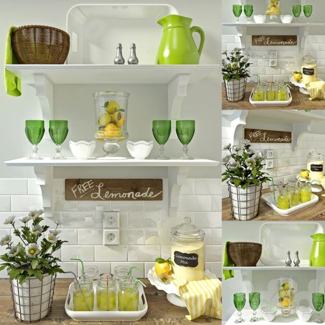 A set of kitchen decor