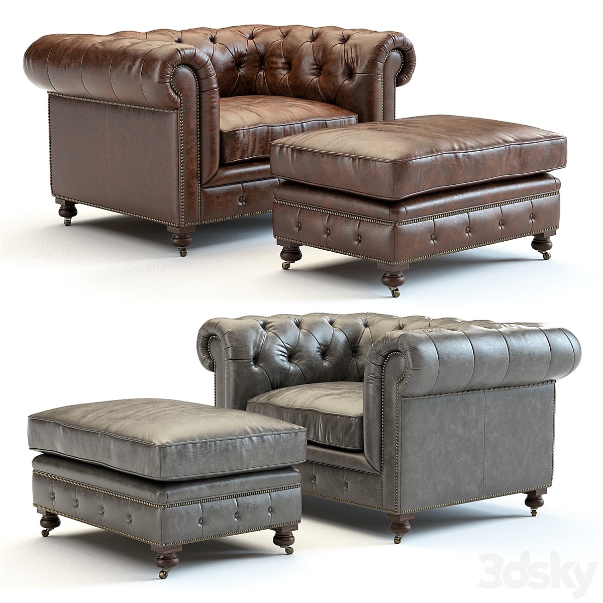 Restoration Hardware Kensington Leather Armchair