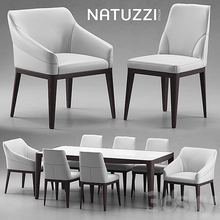 Table and chairs Natuzzi minerva, Saturno, Vesta