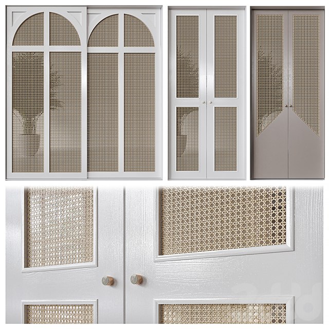 Classic rattan door