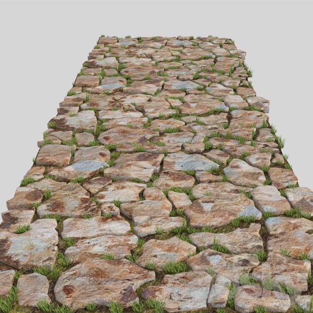 Stone-paved track