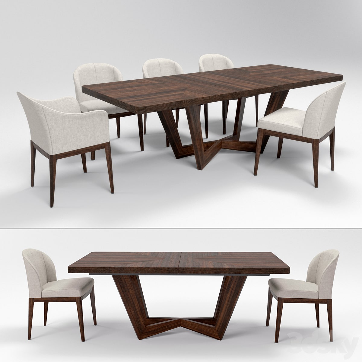 Table and chairs (Accademia, Giorgetti)