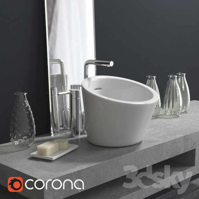 Bathroom accessories and Wash basin