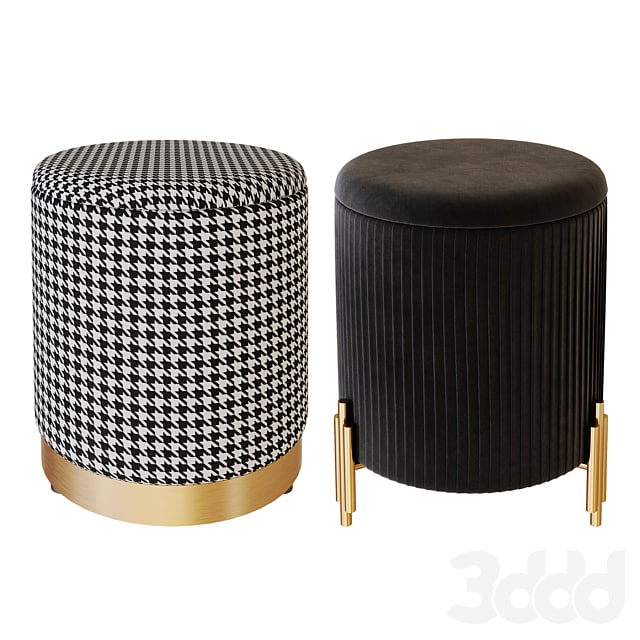 Set of ottomans 01 soft seating