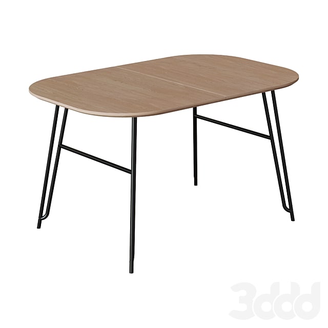 Table Novaks 140 (220) x90 black, natural veneer