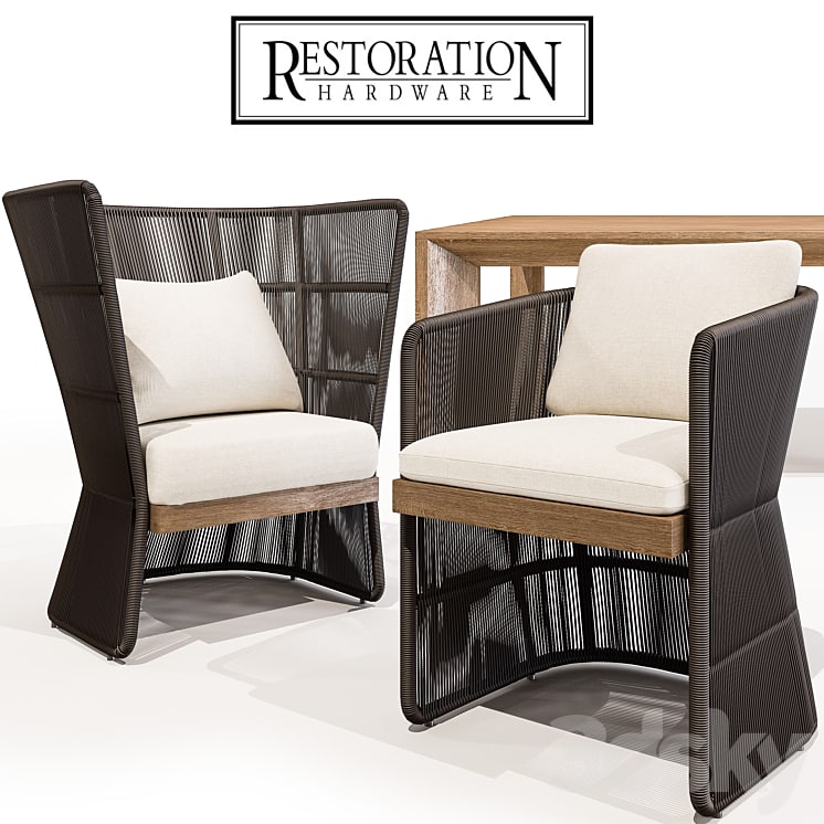 RH Havana Fun and Armchair with Arles Table