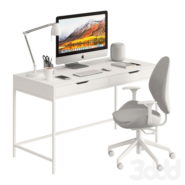 Ikea ALEX table and HATTEFJÄLL