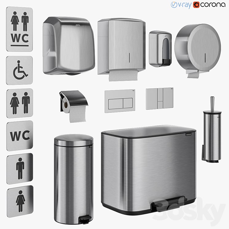 Bathroom accessories set 71 (Jofel, Brabantia, BXG, Katrin, Viega)