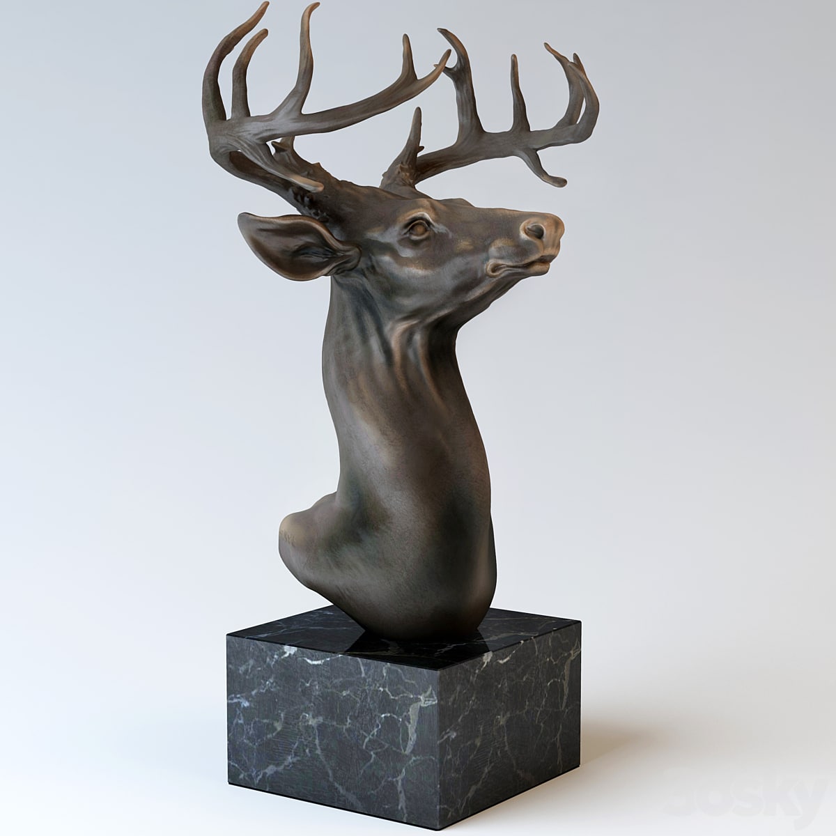 Bronze Sculpture & Head of a Deer